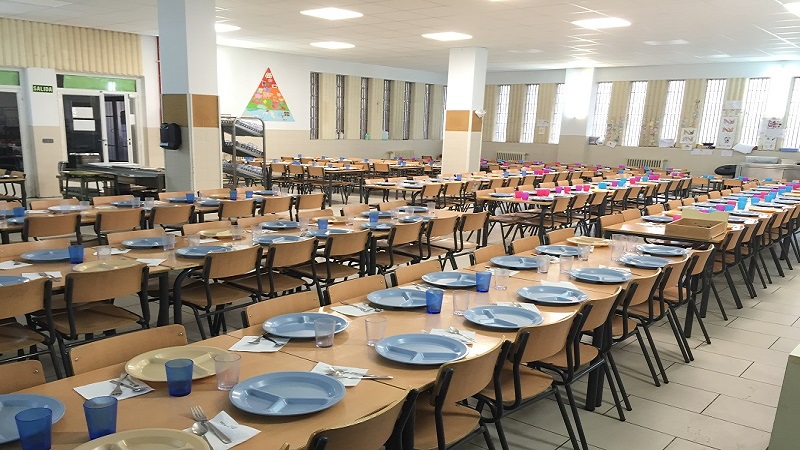 Comedor de un centro escolar madrileño.