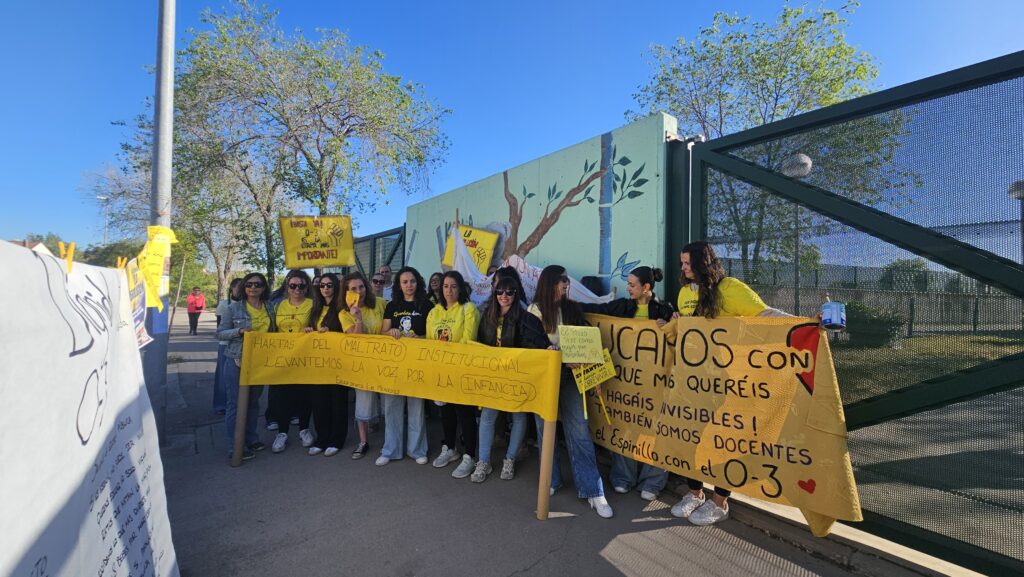 Concentración huelga escuelas infantiles Más Madrid Leganés.